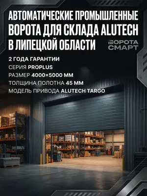Автоматические промышленные ворота для склада ALUTECH ProPlus 4000×5000 мм